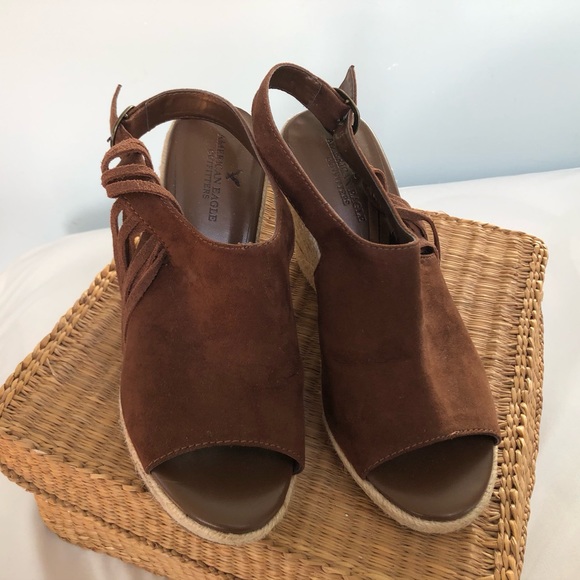 Suede and jute wedge heels size 8 - Picture 4 of 10